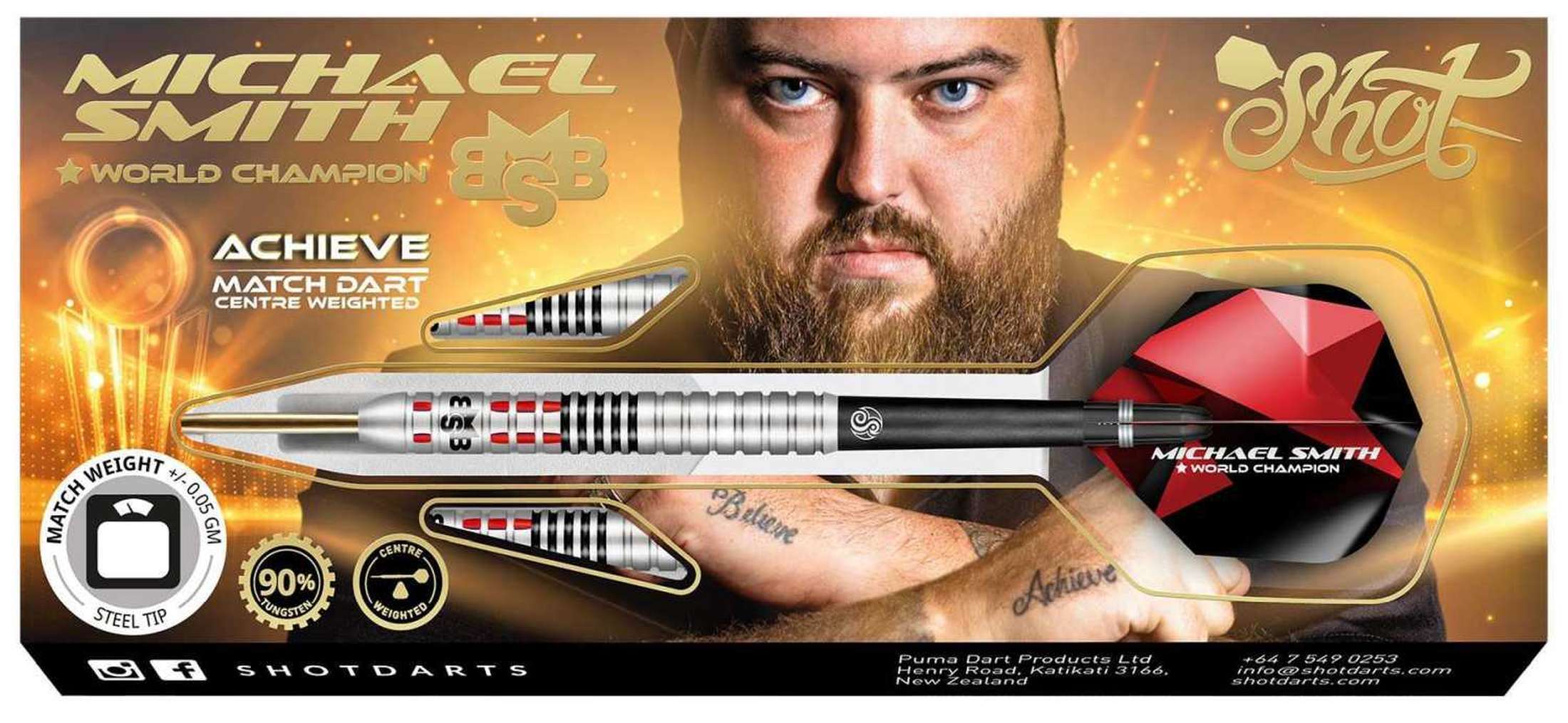 Shot Michael Smith Achieve 90% Tungsten Steeldarts-4