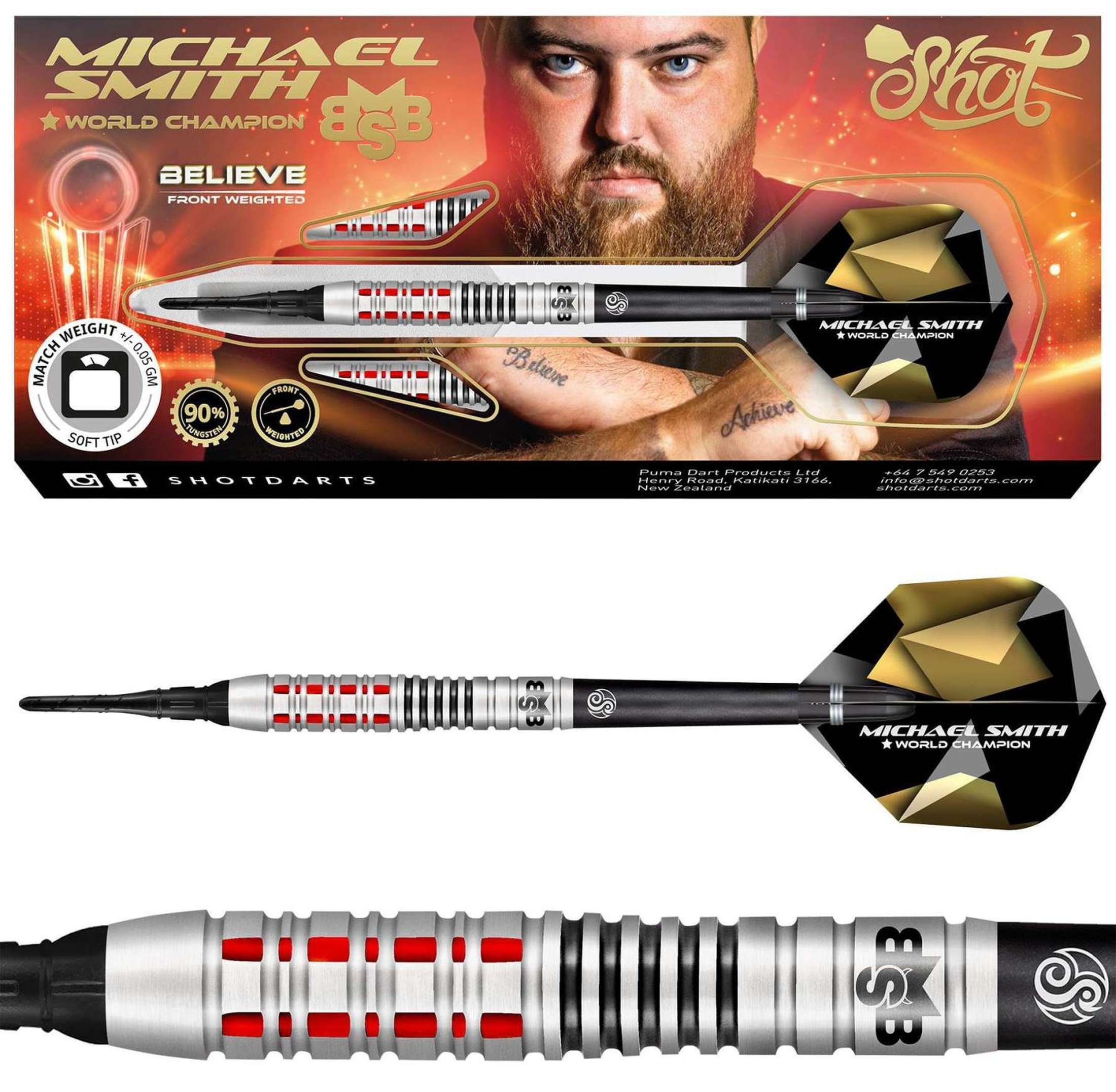 Shot Michael Smith Believe 90% Tungsten Softdarts-1