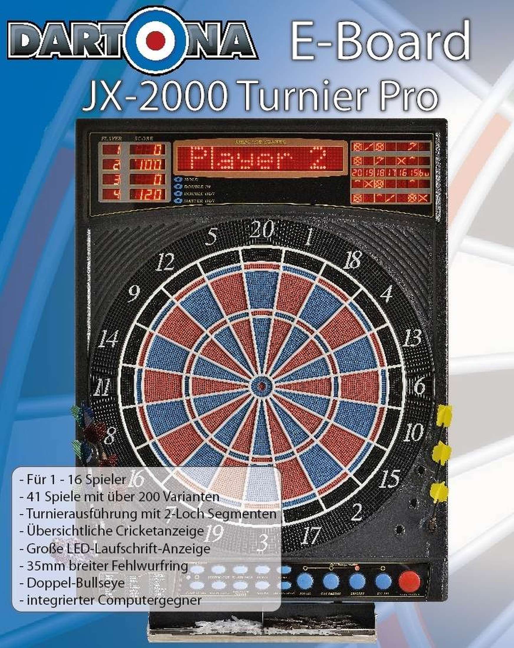 Elektronische Dartscheibe Dartona JX-2000 Turnier Pro-2
